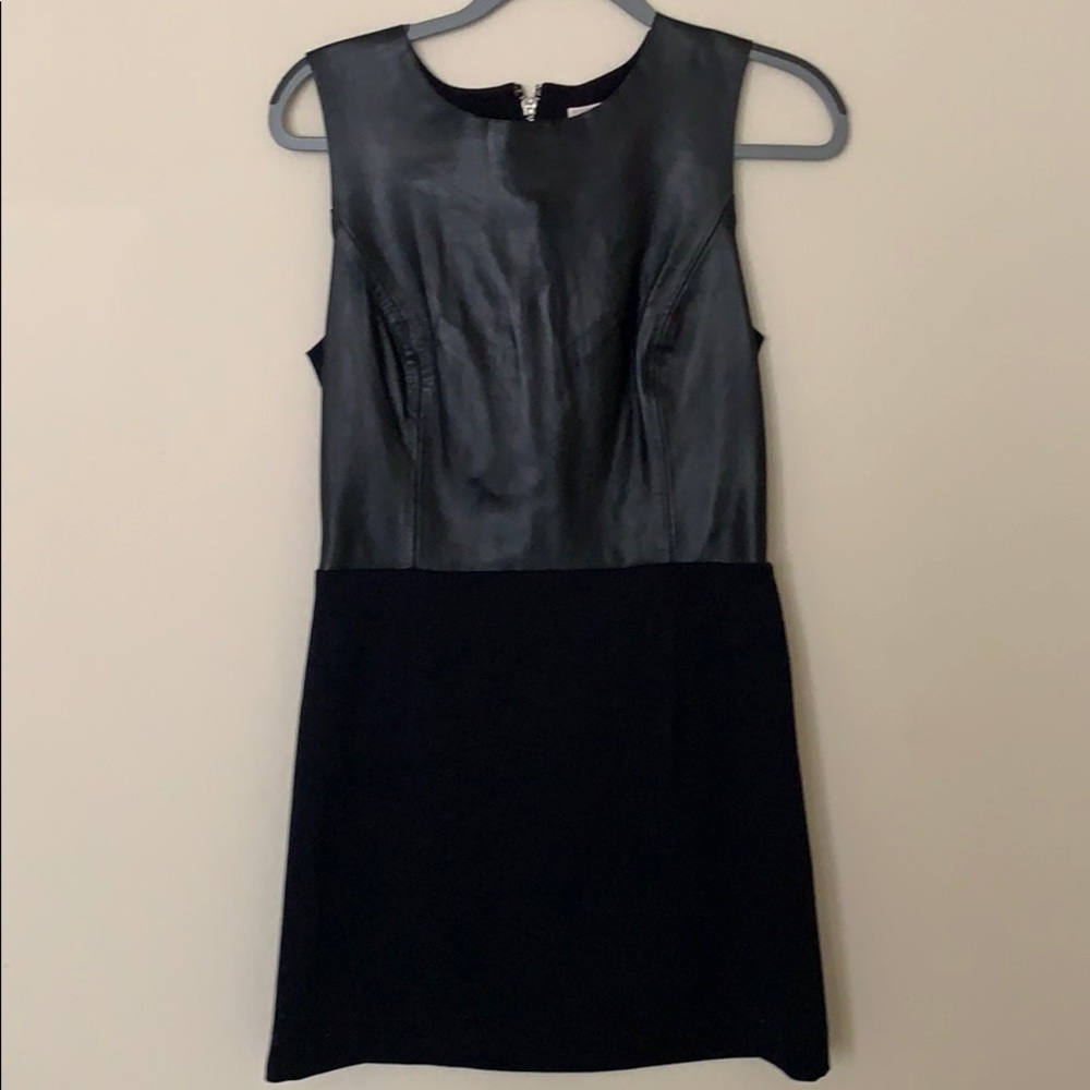 Michael Kors faux leather black mini dress